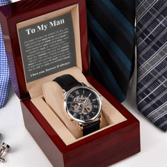 To My Man Life, Love, Best Friend – Luxury Openwork Watch
